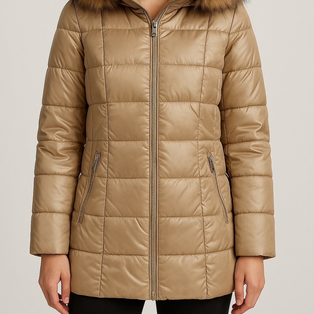 Marc New York Puffer Coat with Faux Fur Hood – Size M